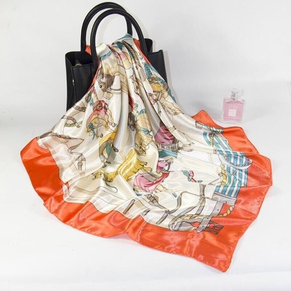 Dresses & Skirts - Women's Horse Hijab Scarf Silk Satin Headscarf 35" neckerchief